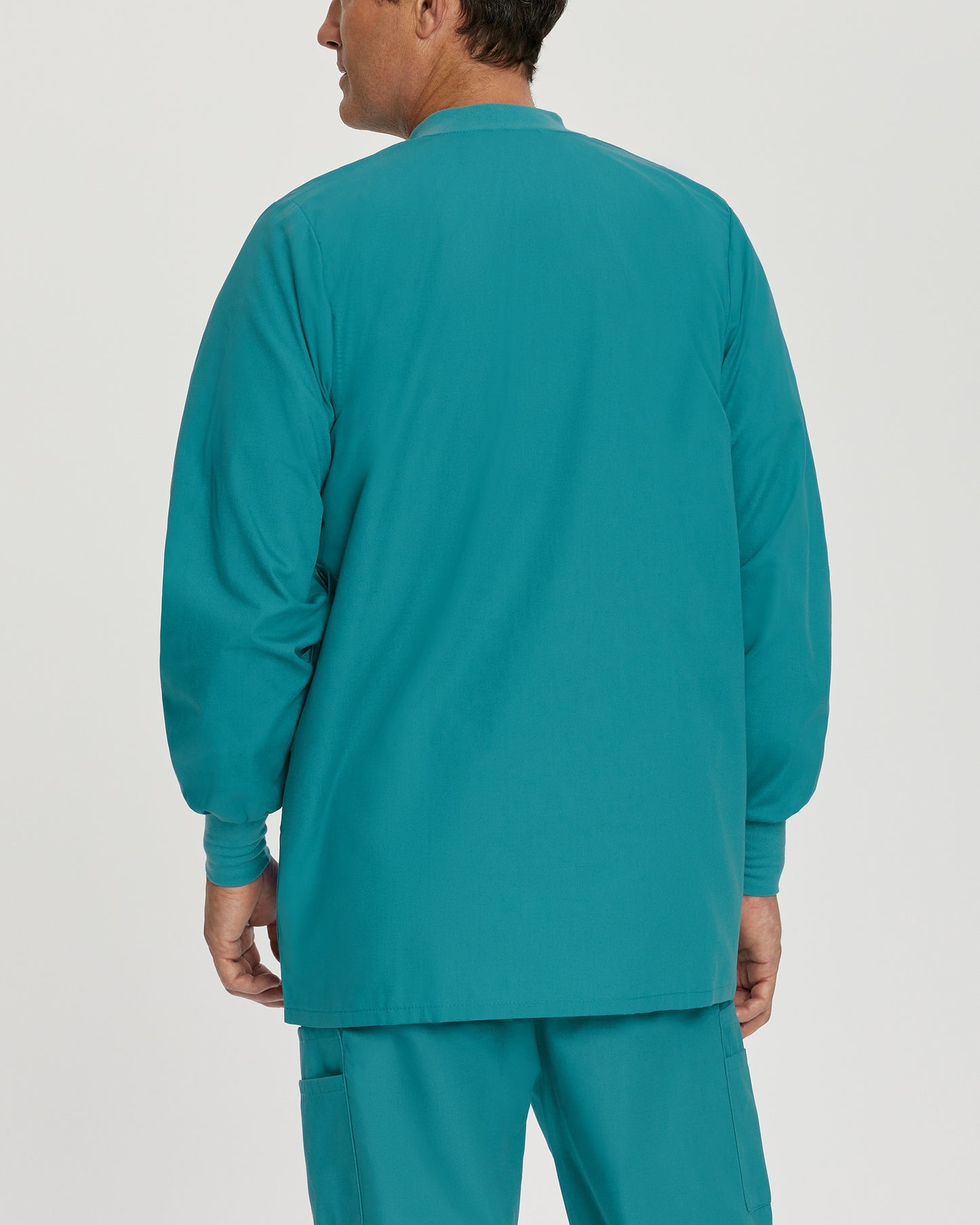 Essentials 7551 Men's 5 Pocket Warm Up Scrub Jacket Teal Image