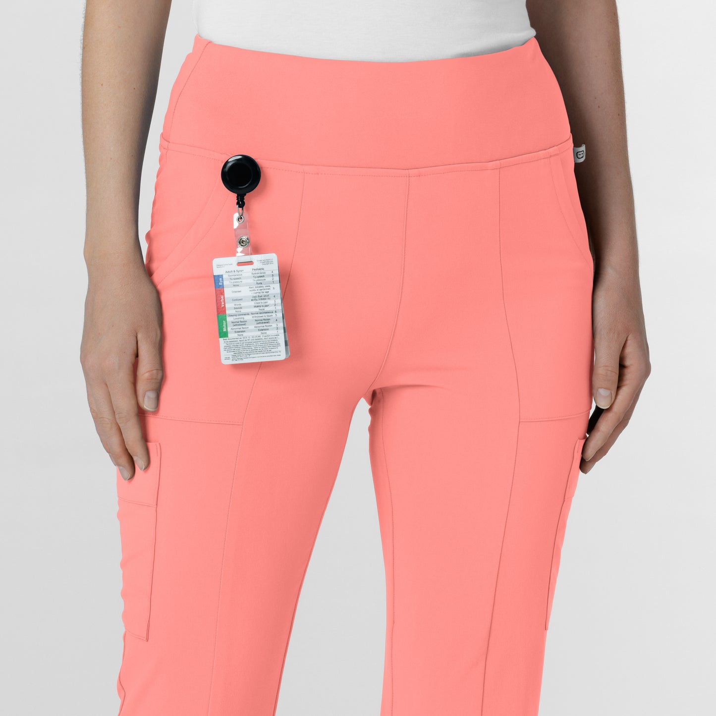 RENEW 5534 Women's Cargo Flare Scrub Pants Paradise Pink