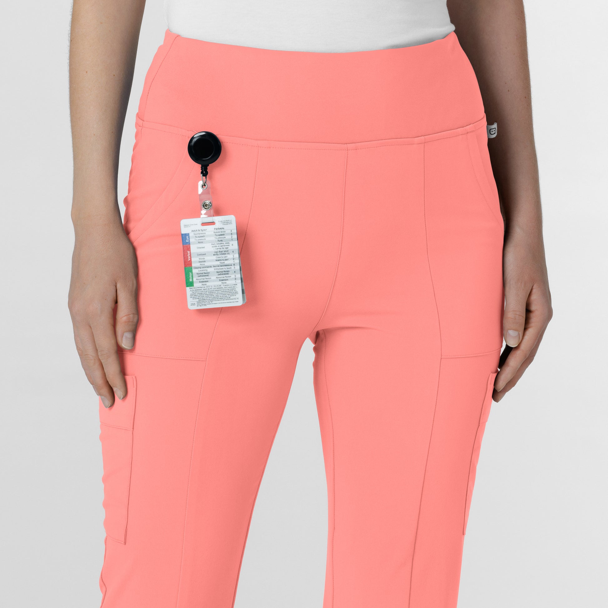 RENEW 5534 Women's Cargo Flare Scrub Pants Paradise Pink