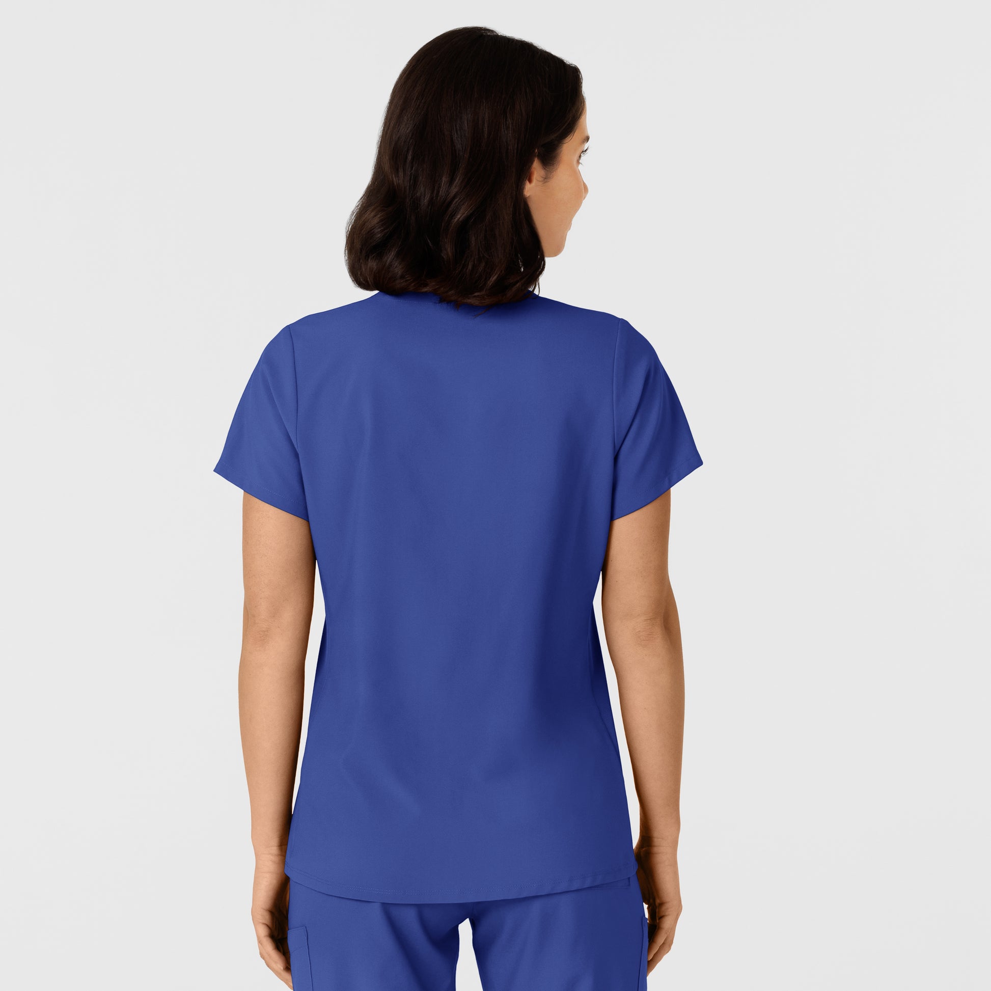 W123 6145 Women's Flex-n-Reach Side Panel V-Neck Scrub Top Galaxy Blue