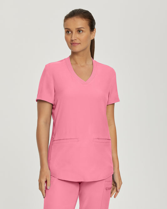 Forward LT100 Women's 3 Pocket V Neck Scrub Top Rose Quartz Image