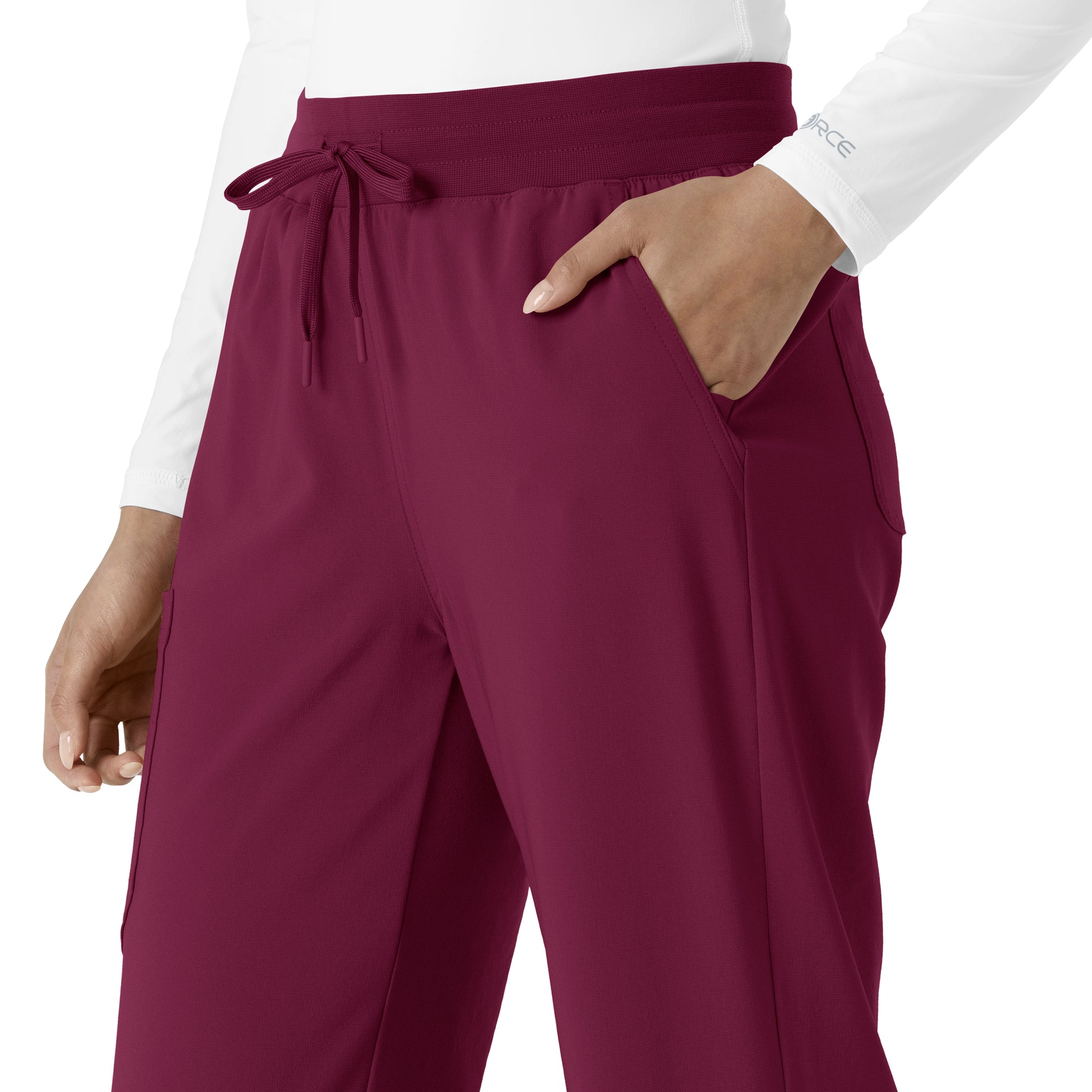 Force Cross-Flex C53310 Boot Cut Scrub Pants Wine Model Image Alternate | Carhartt