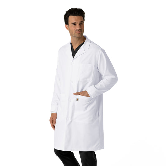 Lab Coats C73005 Men's Long Lab Coat White Model Image Right Side | Carhartt