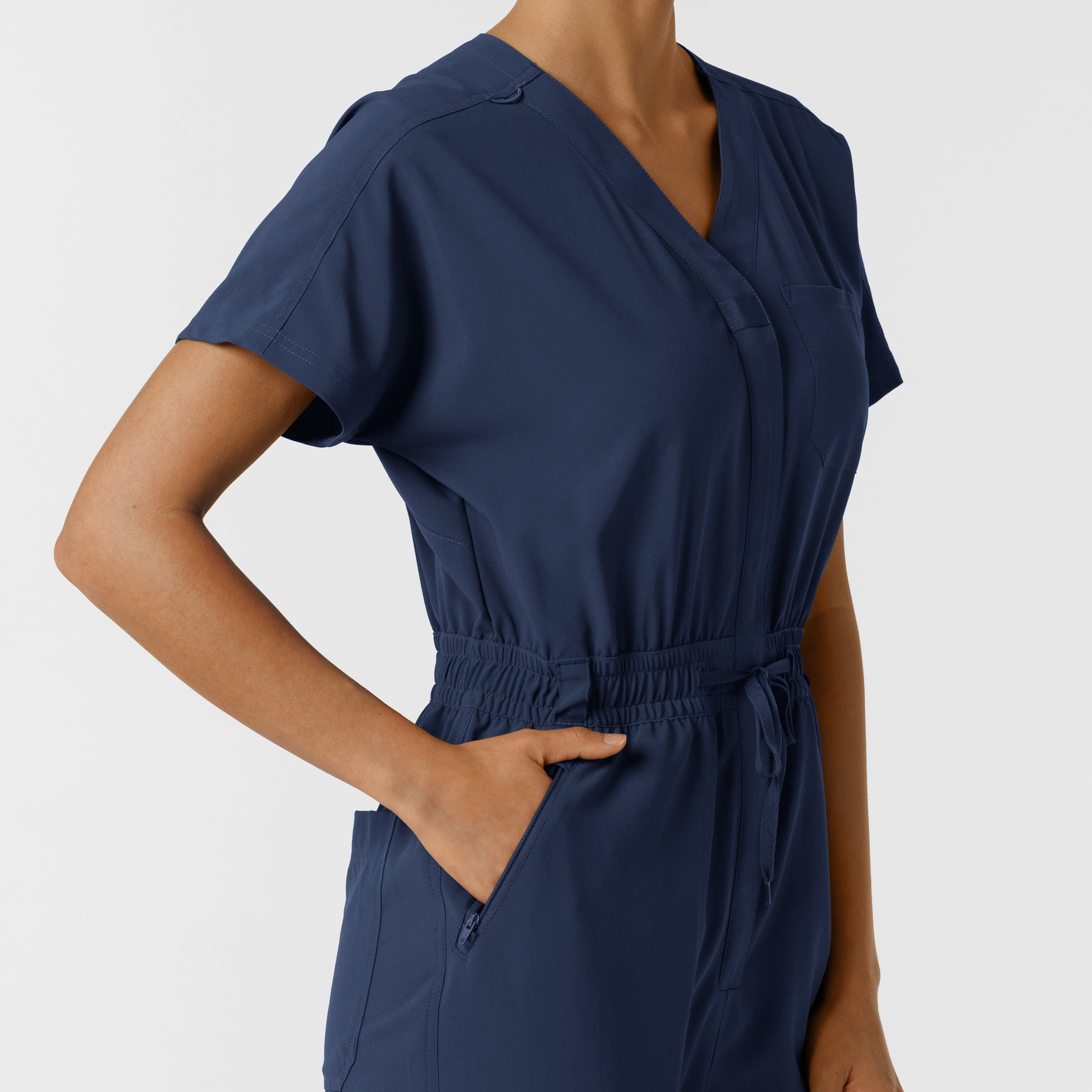 RENEW 3234 Cargo Jogger Scrub Jumpsuit Navy Model Image Alternate | Wink