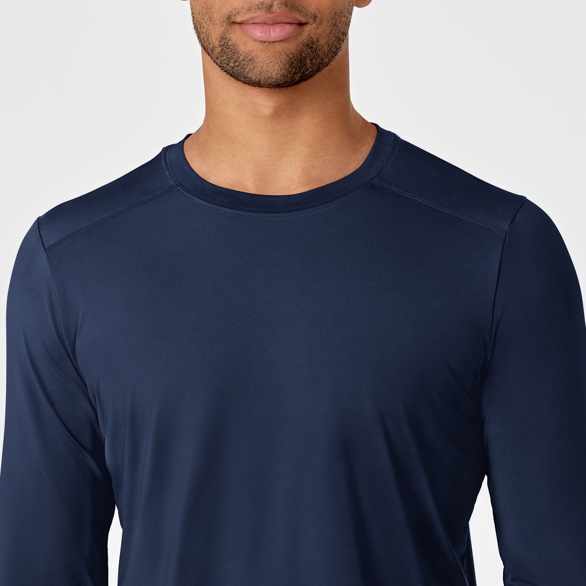 Layers 2629 Men's Performance Long Sleeve Tee Navy Model Image Left Side | Wink