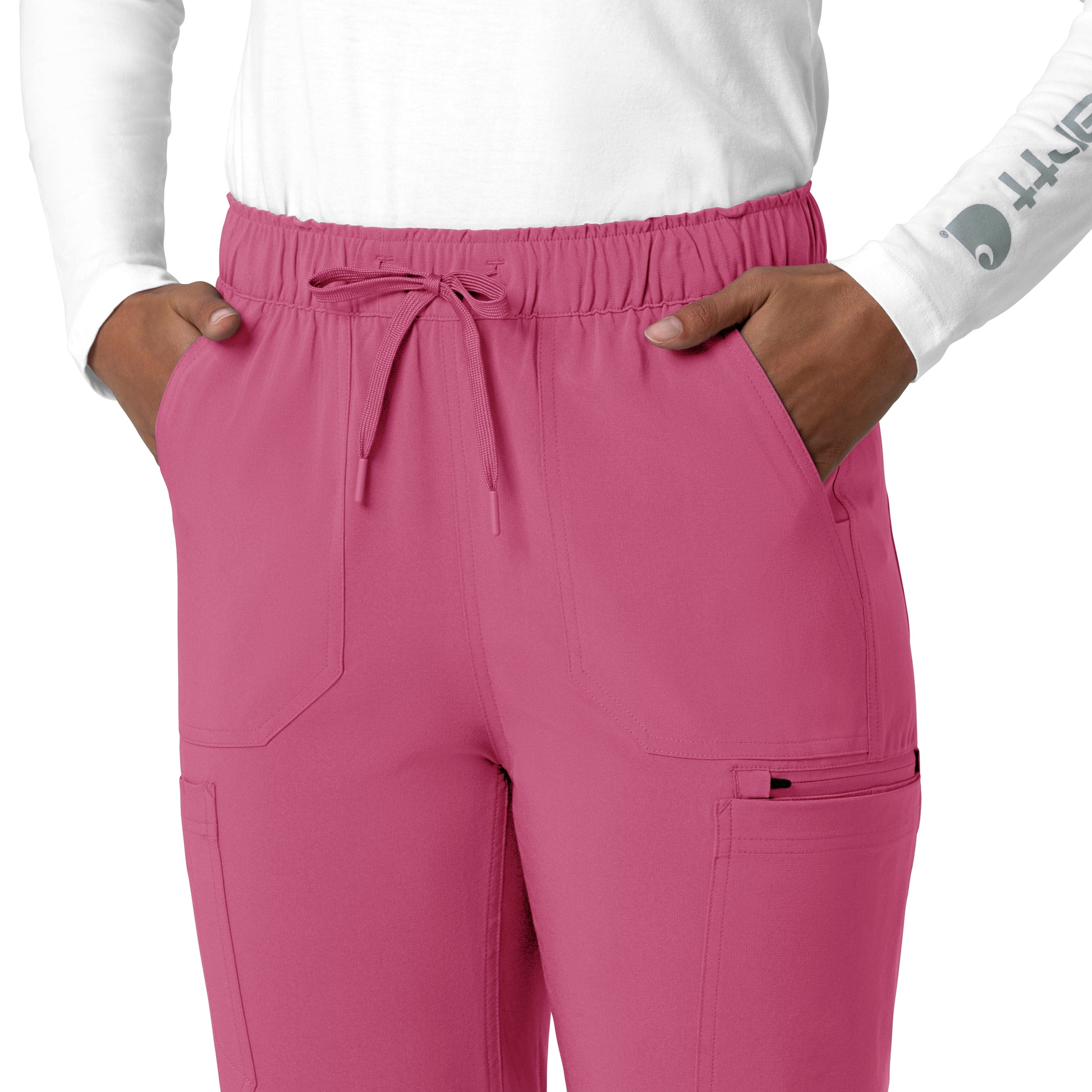 Force Cross-Flex C53210 Women's Straight Leg Cargo Scrub Pants Electric Fuschia