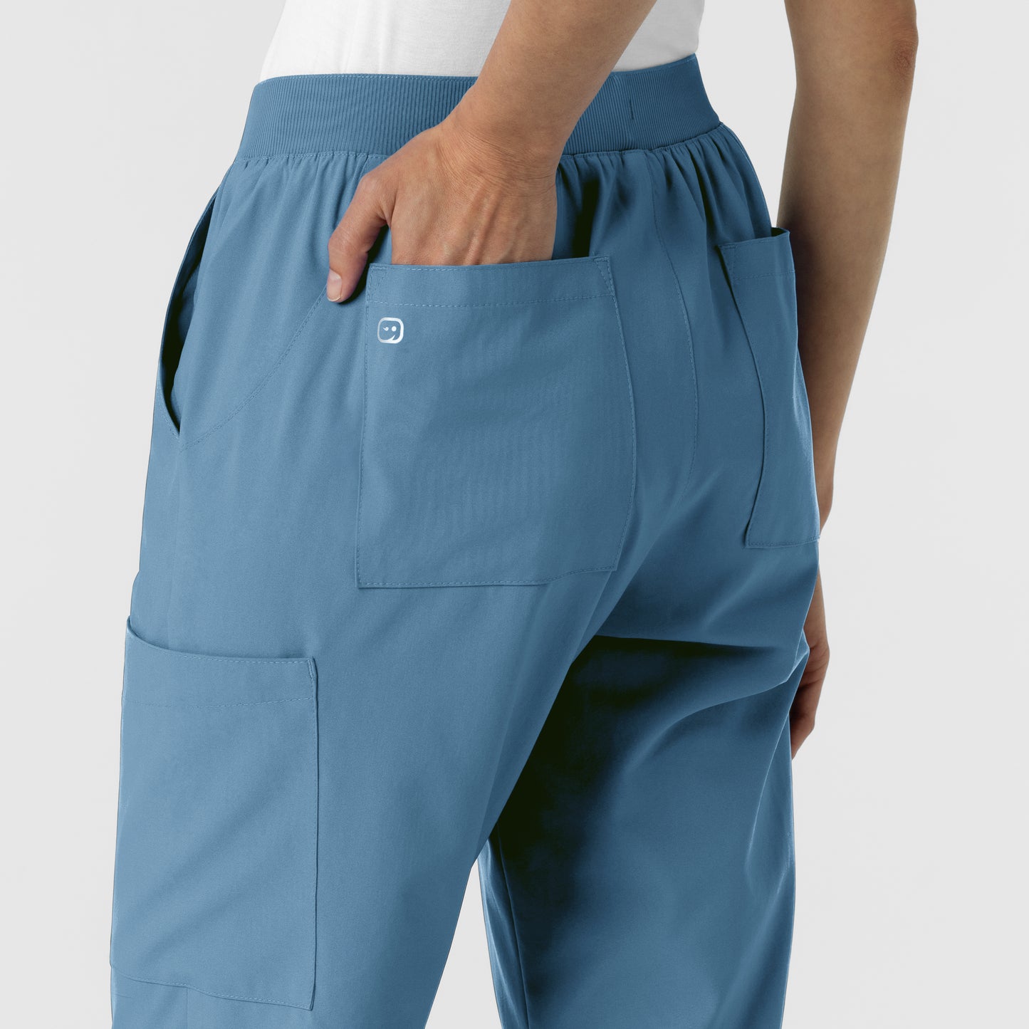W123 5145 Women's Cargo Utility Scrub Pants Pacific Blue