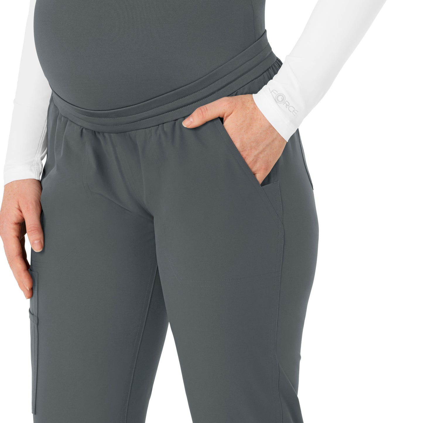 Force Essentials C54113 Maternity Jogger Scrub Pants Pewter Model Image Alternate | Carhartt