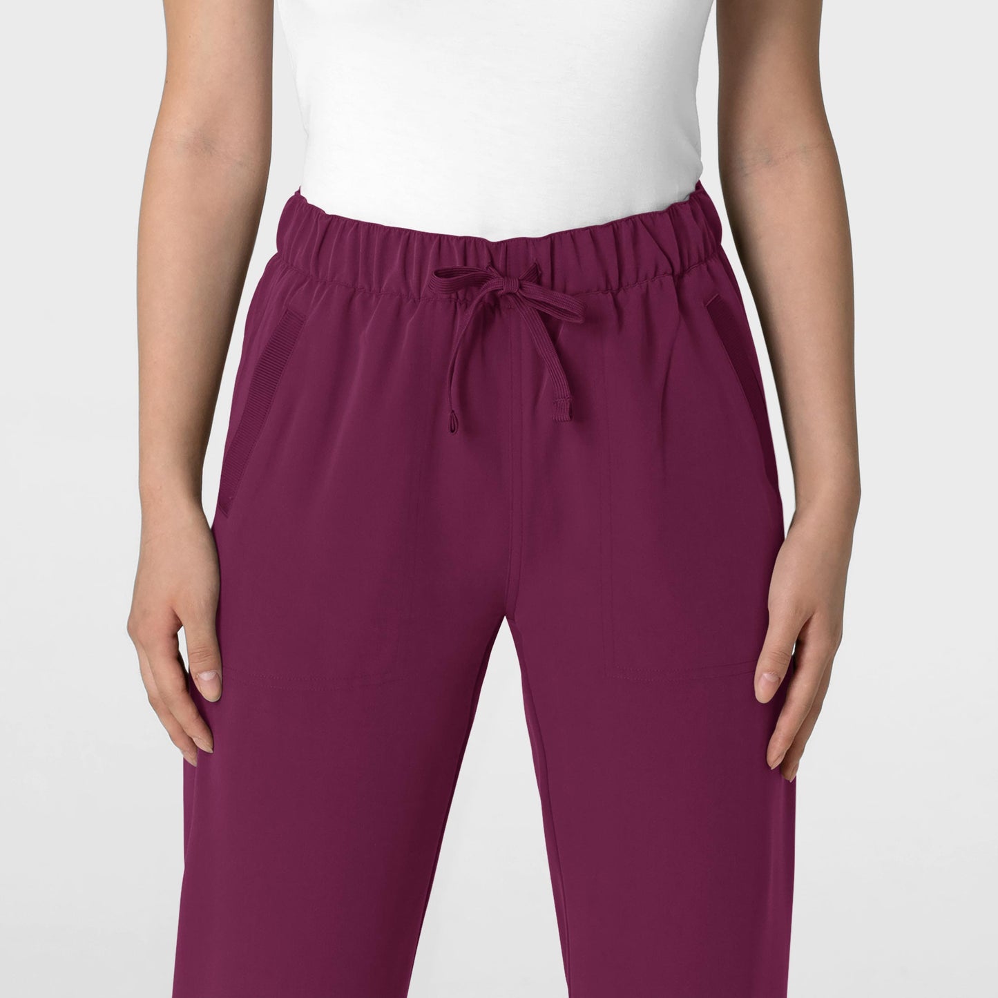 Nova 5232 Stovepipe High-Low Hem Scrub Pants Wine Model Image Left Side | Wink