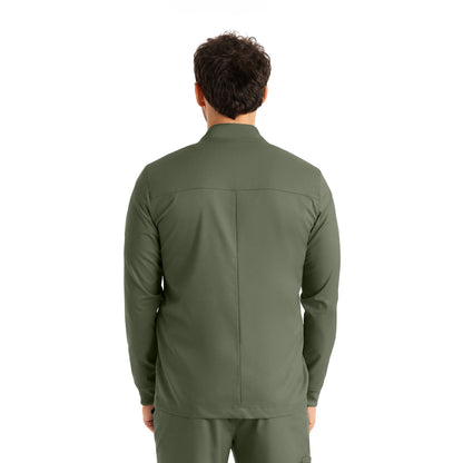 ProFlex LJ702 Men's 4 Pocket Scrub Jacket Olive Moss Image