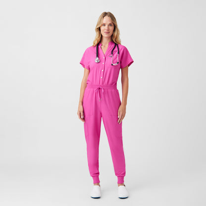 Forward LO603 Women's 8 Pocket Cargo Scrub Jumpsuit Rose Violet Image