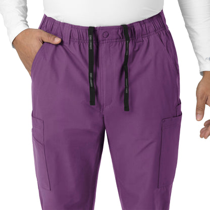 Force Essentials C56113 Men's Straight Leg Cargo Scrub Pants Eggplant Model Image Alternate | Carhartt