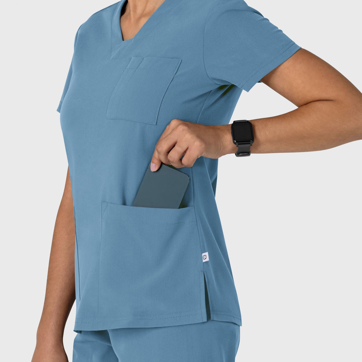 Nova 6132 Women's Flex-n-Reach V-Neck Scrub Top Pacific Blue