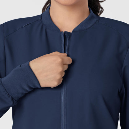 Thrive 8122 Flex-n-Reach Zip-Front Jacket Navy Model Image Alternate | Wink