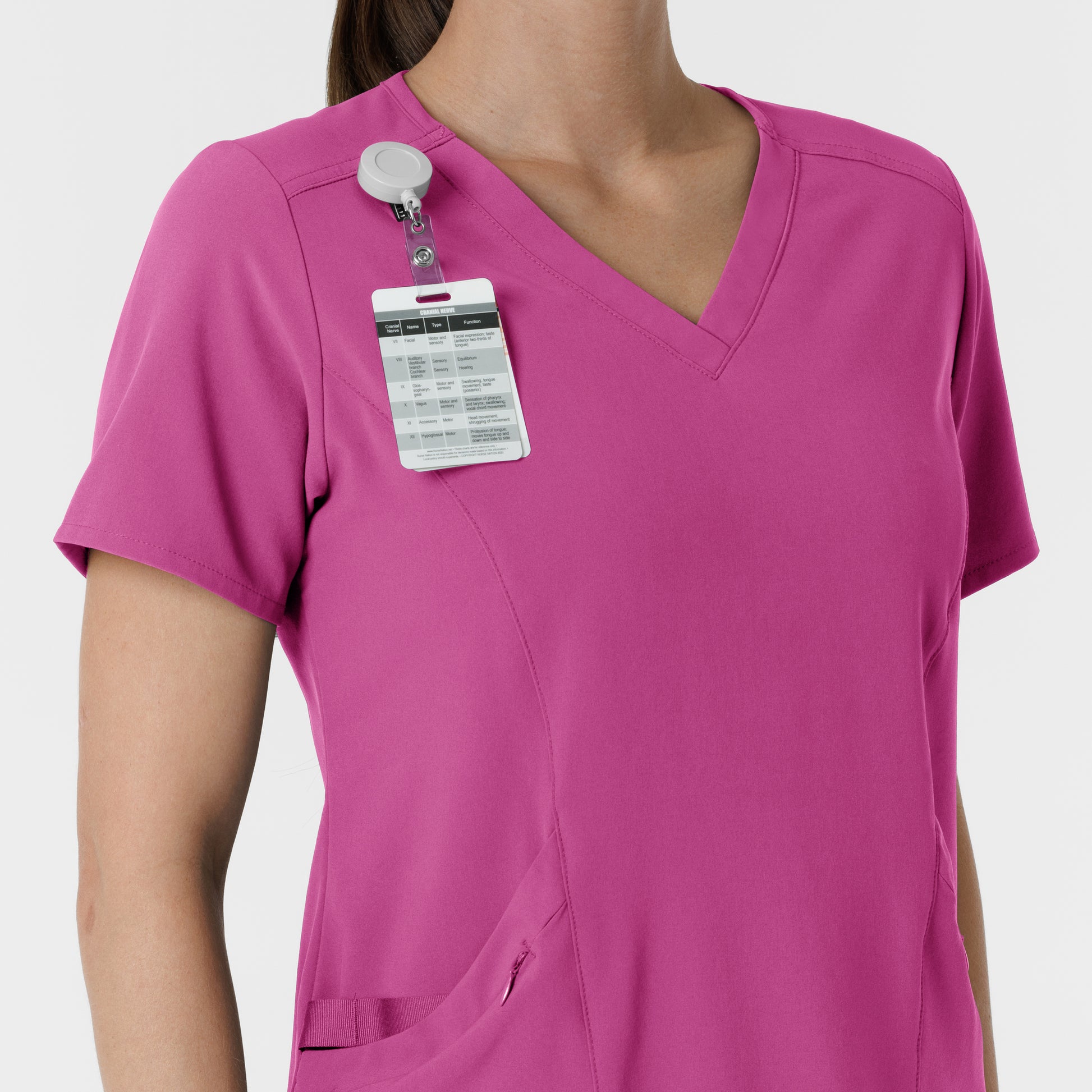 RENEW 6134 V-Neck Scrub Top Raspberry Model Image Alternate | Wink