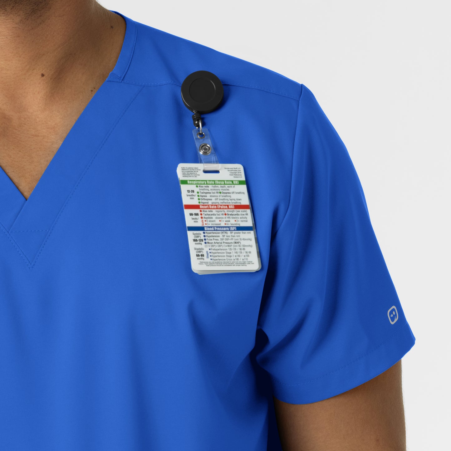 Boundless 6051 Unisex V-Neck Scrub Top Royal Model Image Alternate | Wink