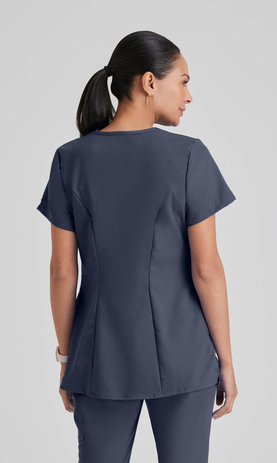 Grey's Anatomy GRT094 Lilah Scrub Top Steel