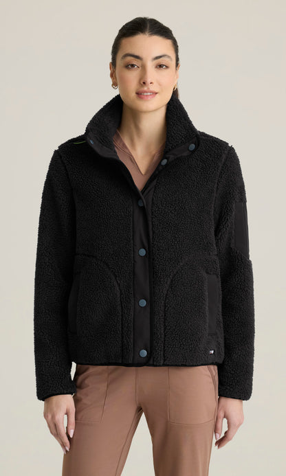 Grey's Anatomy Stretch GRSJ941 Carol Sherpa Jacket Black - front