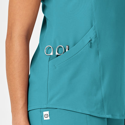 RENEW 6134 V-Neck Scrub Top Teal Blue Model Image Alternate | Wink