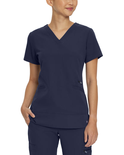 V-Tess 796 Women's 3 Pocket V Neck Scrub Top Navy Image