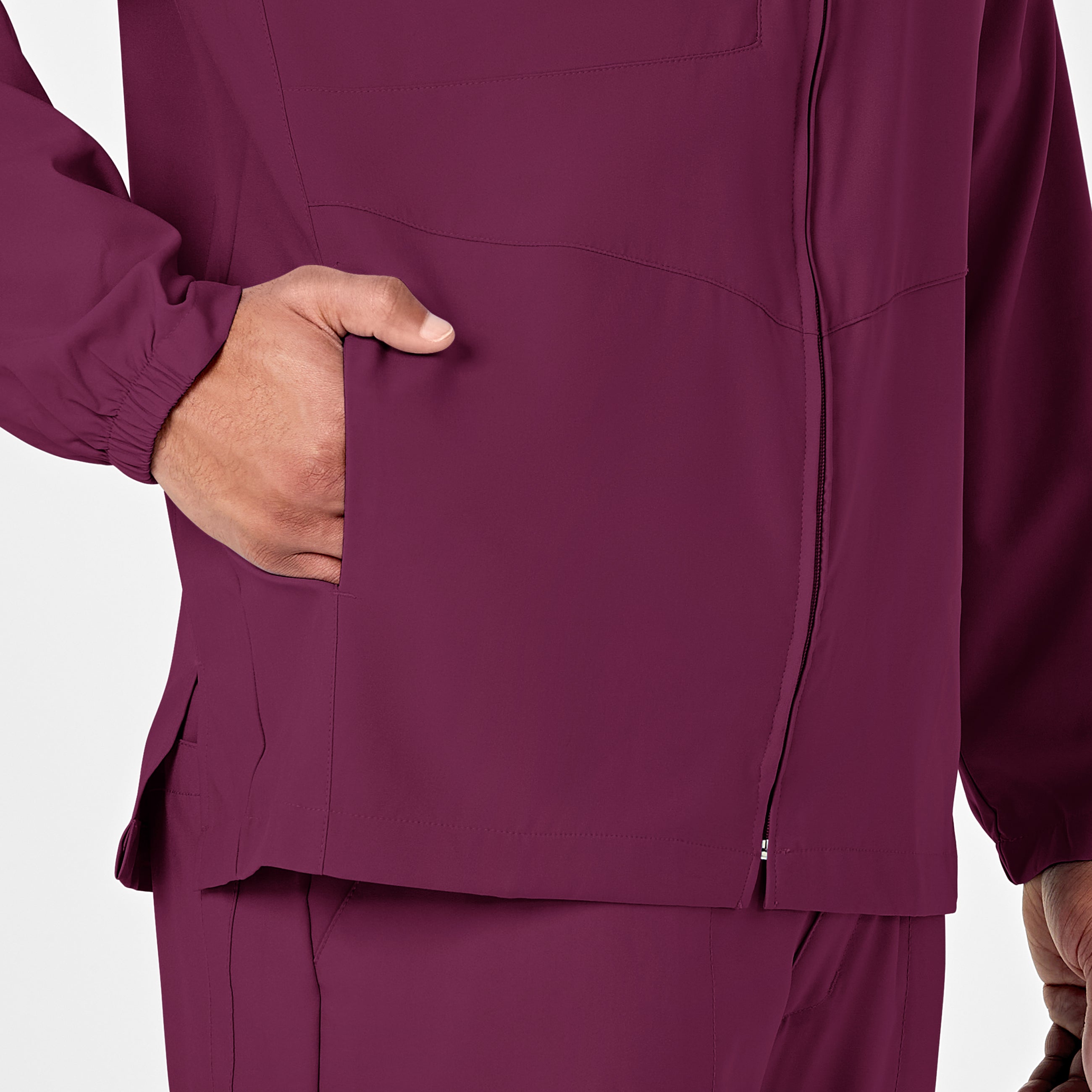 Wink W123 8355 Men's Zip Front Warm Up Jacket Wine – Med Threads