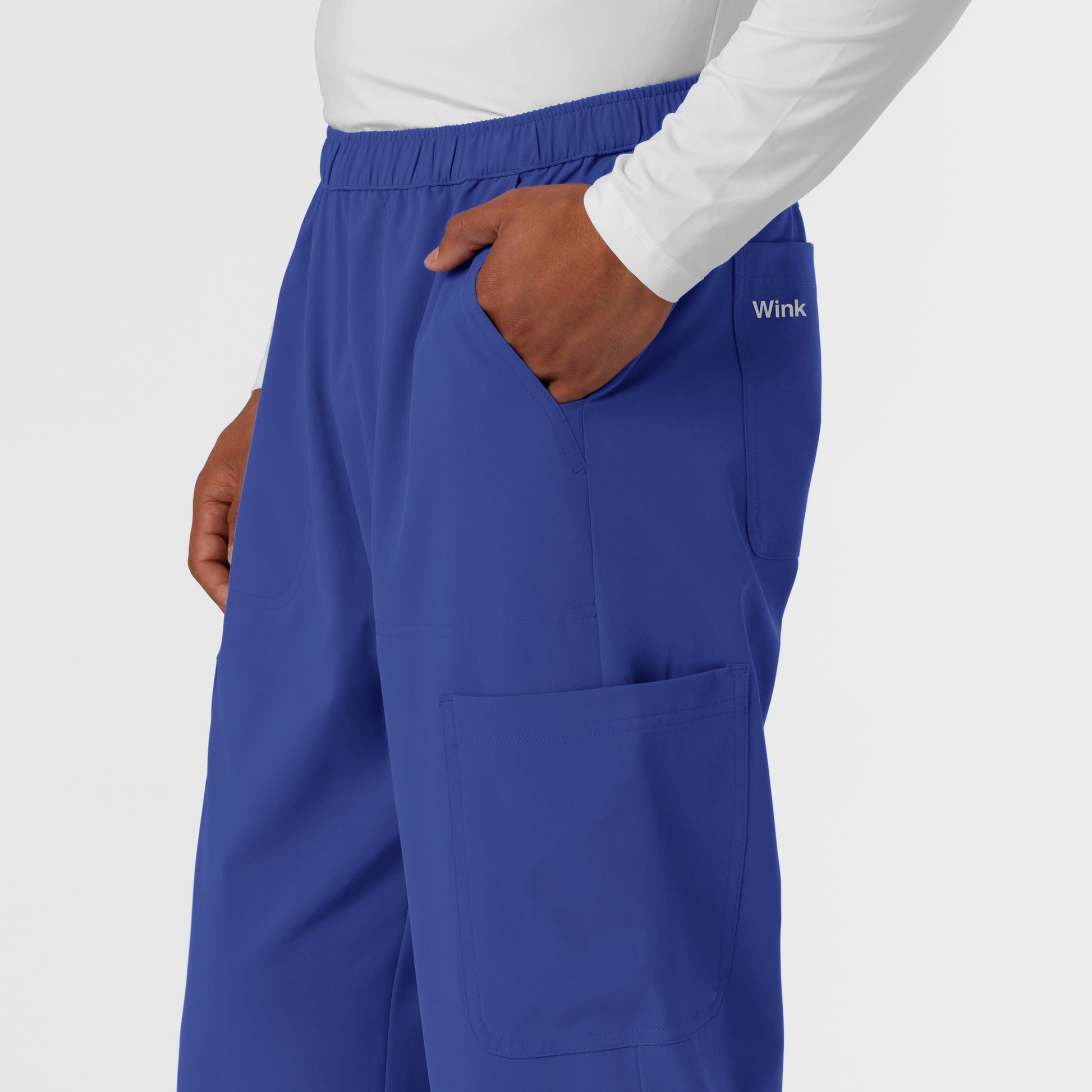 NURTUR 5380 Men's Straight Leg Cargo Scrub Pants Galaxy Blue