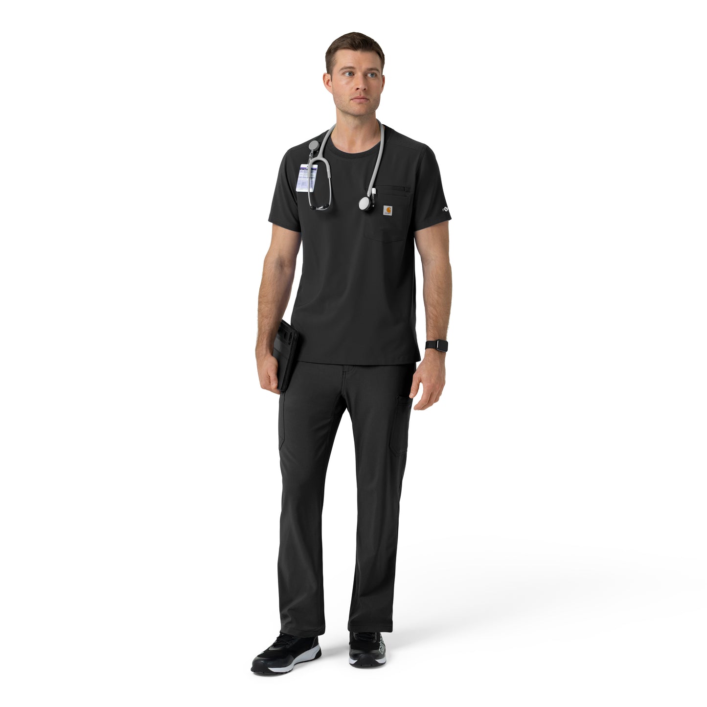 Force Cross-Flex C16510 Men's Crew Neck Scrub Top Black