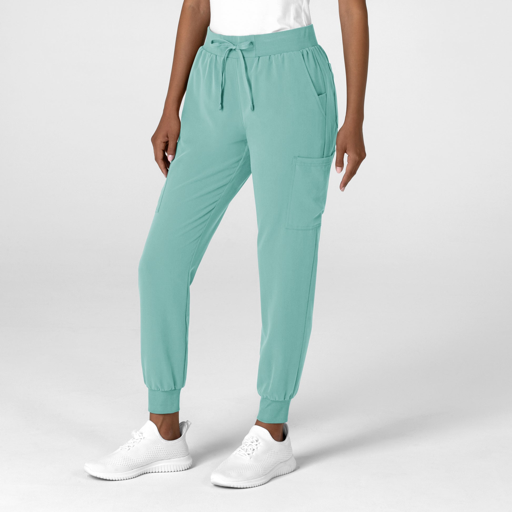 Nova 5132 Jogger Utility Scrub Pant Turquoise Model Image Left Side | Wink