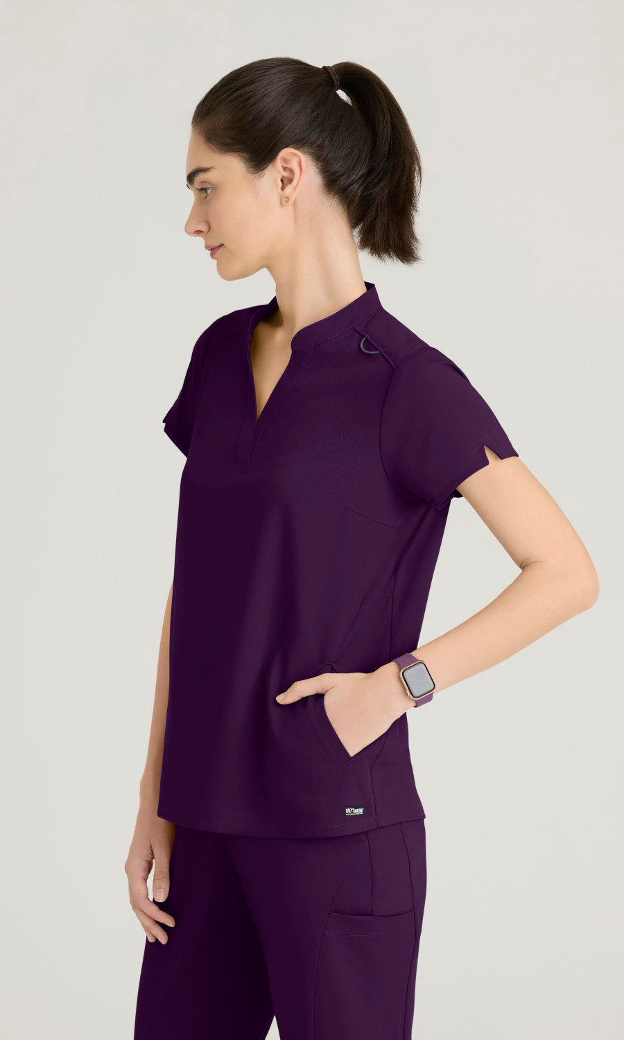 Barco Grey's Anatomy Spandex Stretch GRST230 Avery Top Eggplant