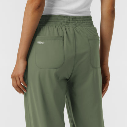 RENEW Knit 5559 Women's Wide Leg Scrub Pants Olive