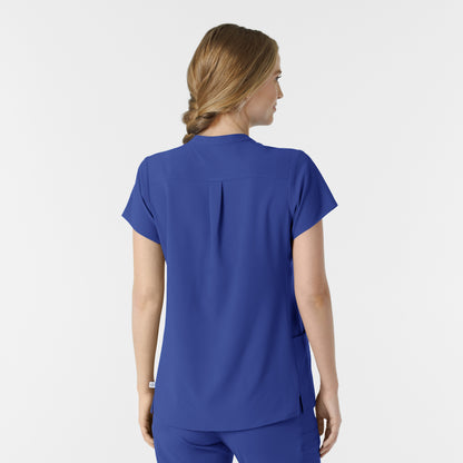 RENEW 6734 Women's Mandarin Collar Scrub Top Galaxy Blue