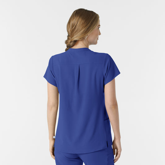 RENEW 6734 Women's Mandarin Collar Scrub Top Galaxy Blue