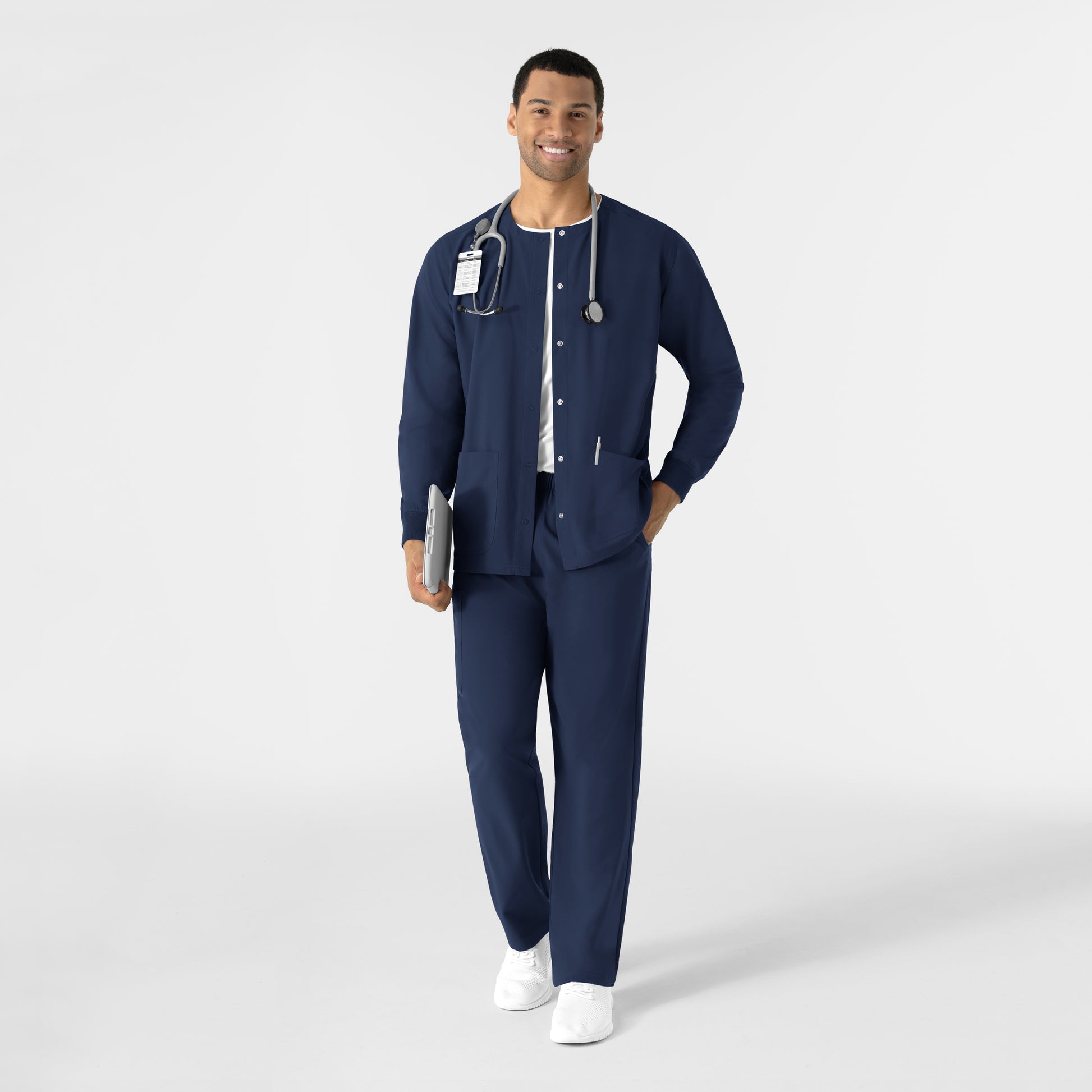 NURTUR 8680 Unisex Warm-Up Scrub Jacket Navy