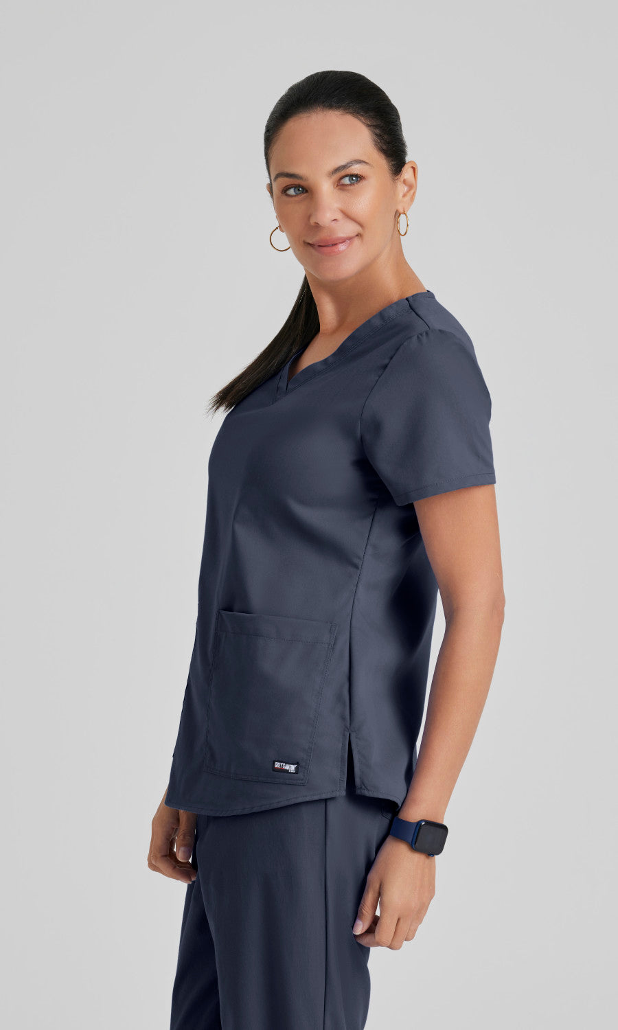Grey's Anatomy 71166 Aubrey Scrub Top Steel