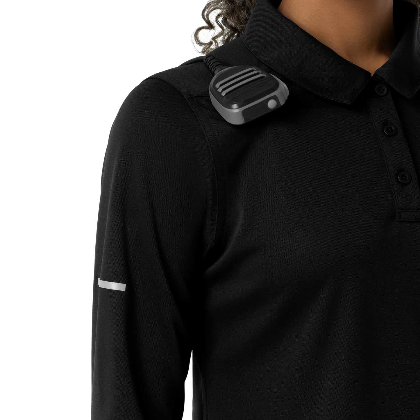 Rugged Flex C12129 Women's Heavyweight Long Sleeve Polo Scrub Top Black
