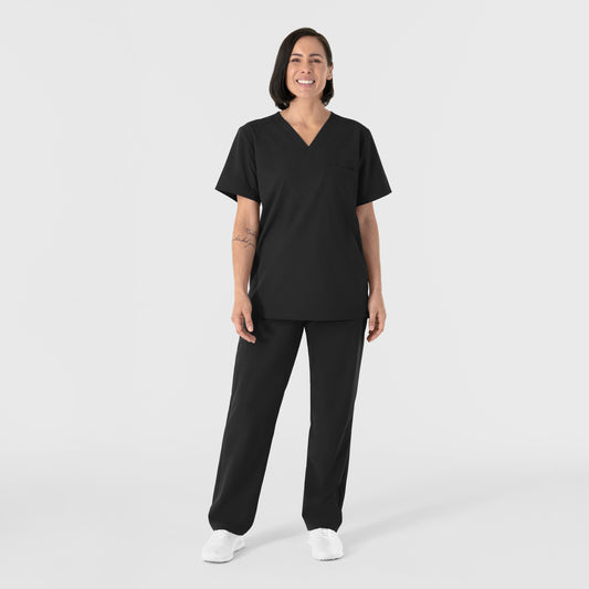 NURTUR 6680 Unisex V-Neck Scrub Top Black