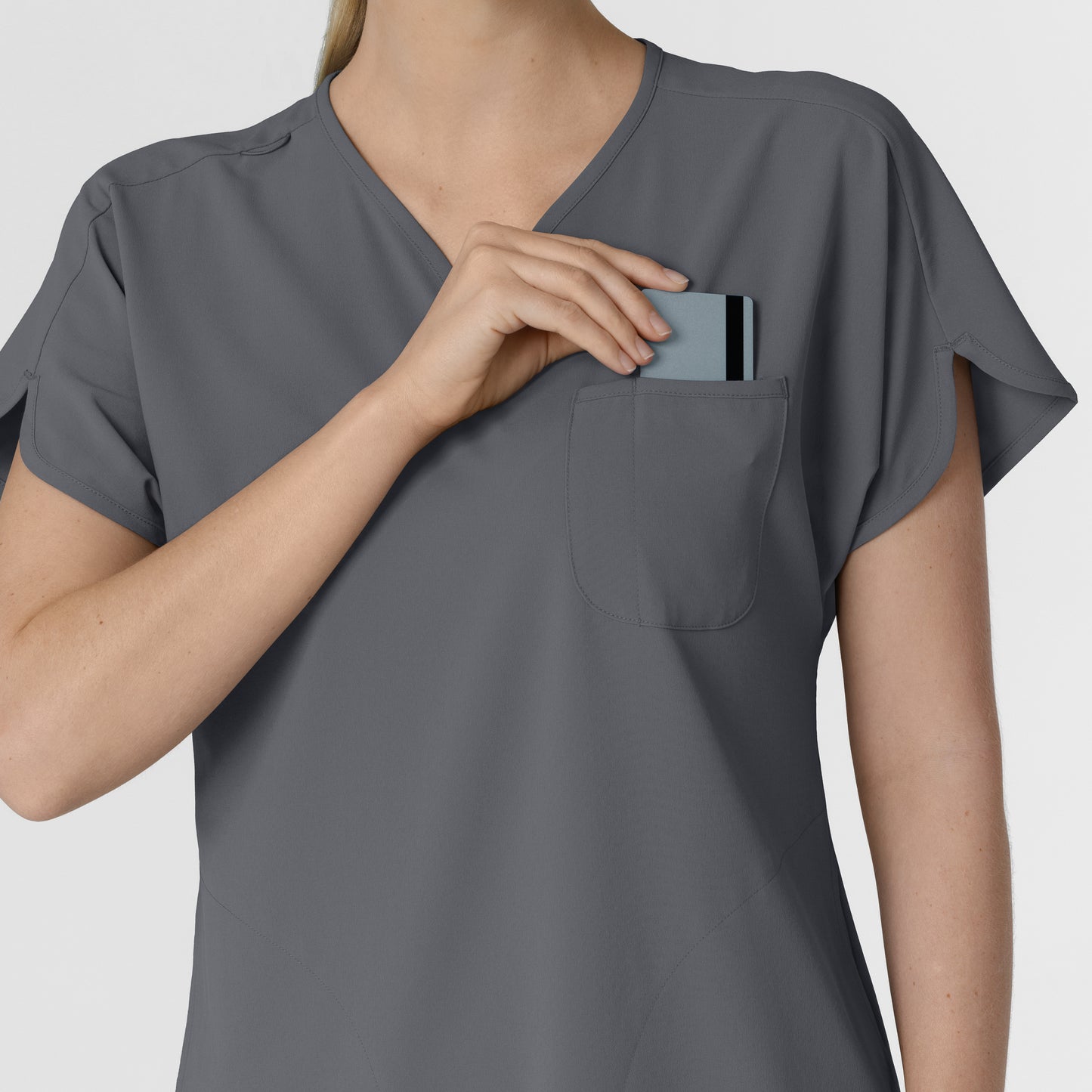 RENEW 6634 Dolman Scrub Top Pewter Model Image Alternate | Wink