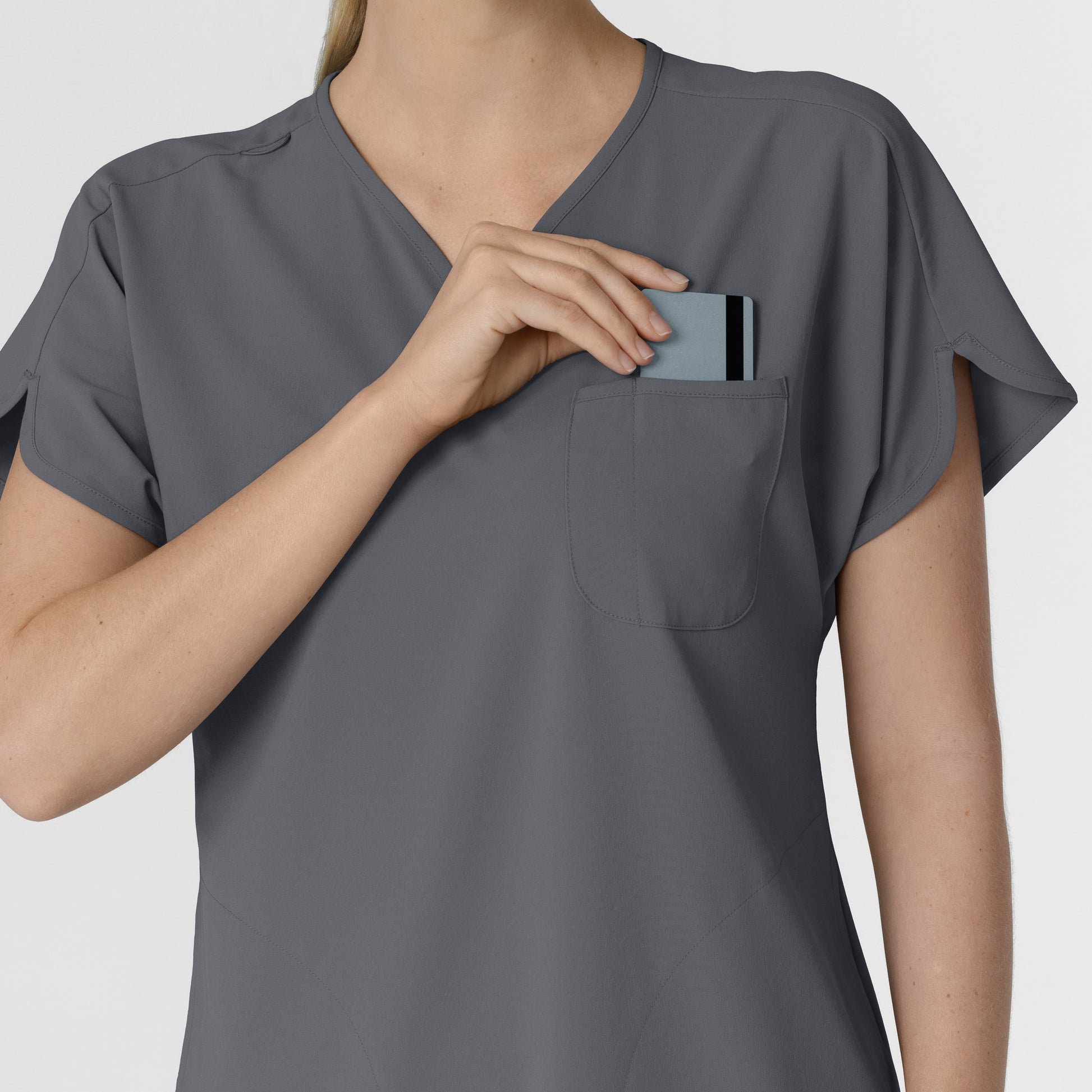 RENEW 6634 Dolman Scrub Top Pewter Model Image Alternate | Wink