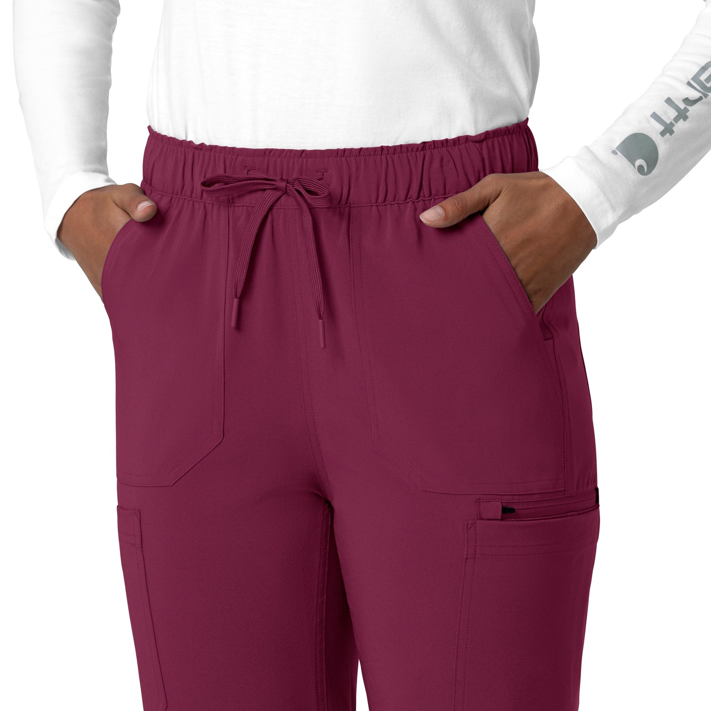 Force Cross-Flex C53210 Straight Leg Cargo Scrub Pants Wine Model Image Alternate | Carhartt