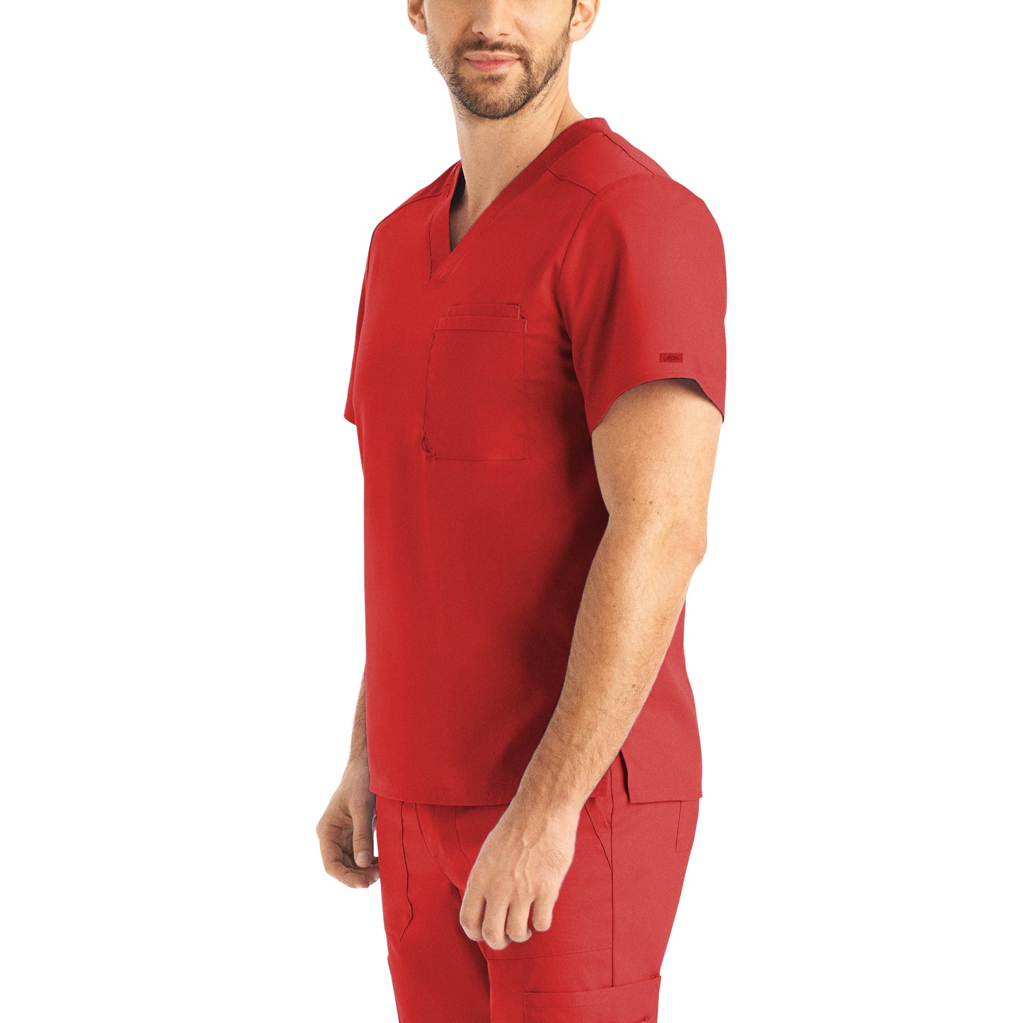 ProFlex LT108 Men's 2 Pocket V Neck Scrub Top True Red Image