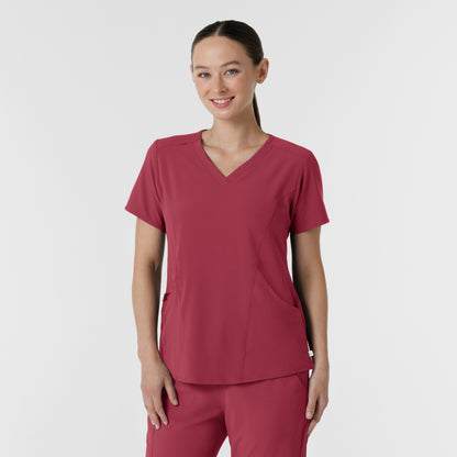RENEW 6134 Women's V-Neck Scrub Top Ruby