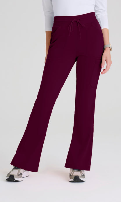 Greys Anatomy Spandex Stretch GRSP722 Women's Kristi Pant in Wine by Barco Model Image Front