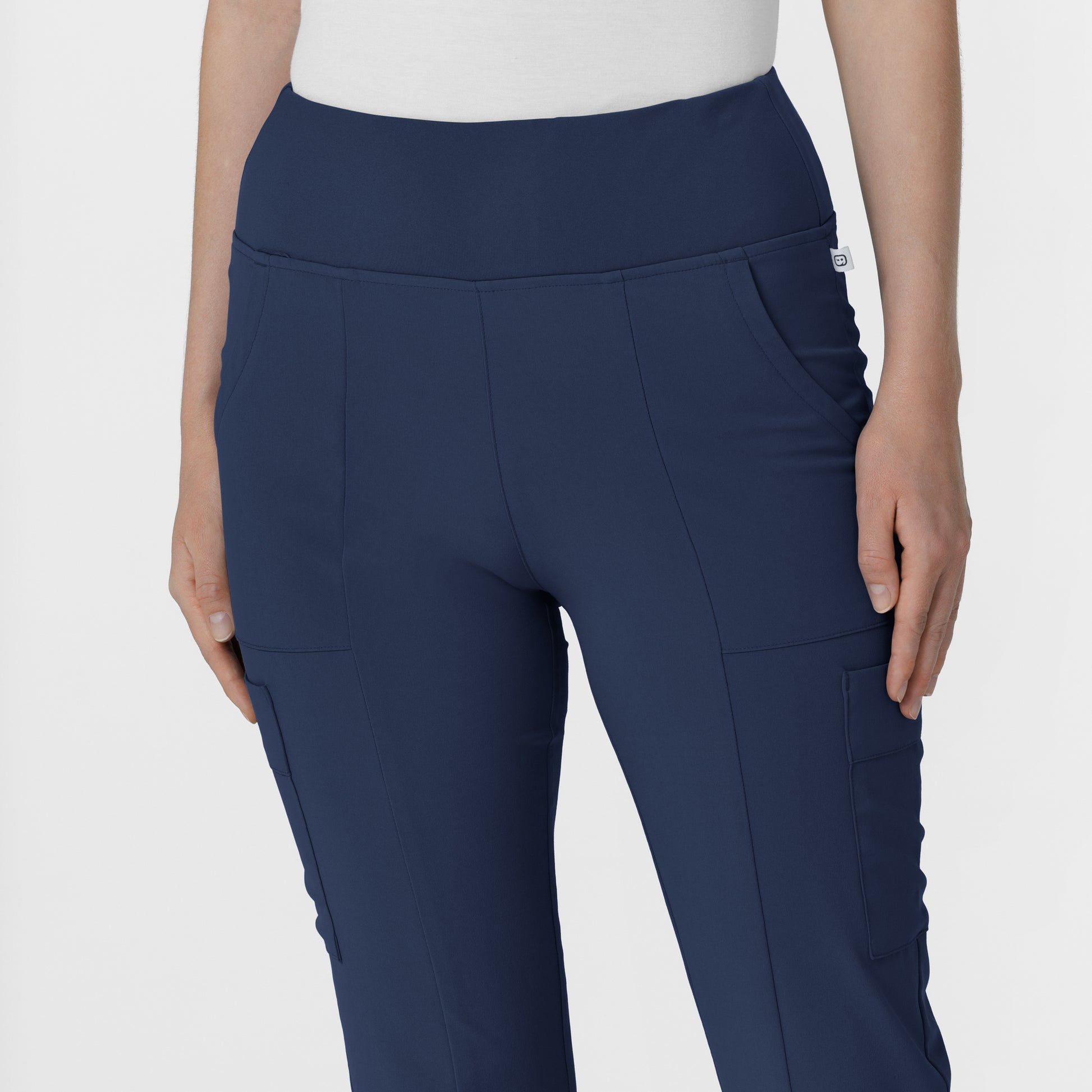 RENEW 5534 Cargo Flare Scrub Pants Navy Model Image Left Side | Wink