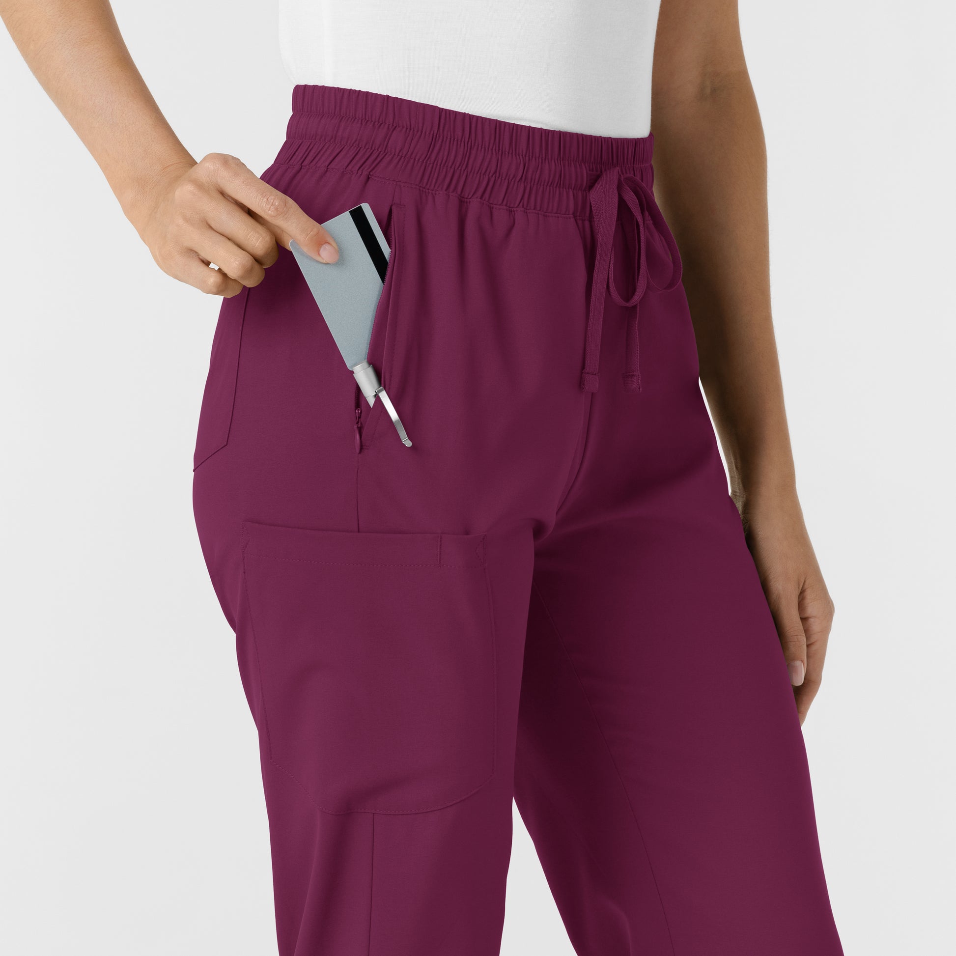 Boundless 5251 Bootcut Scrub Pants Wine Model Image Alternate | Wink