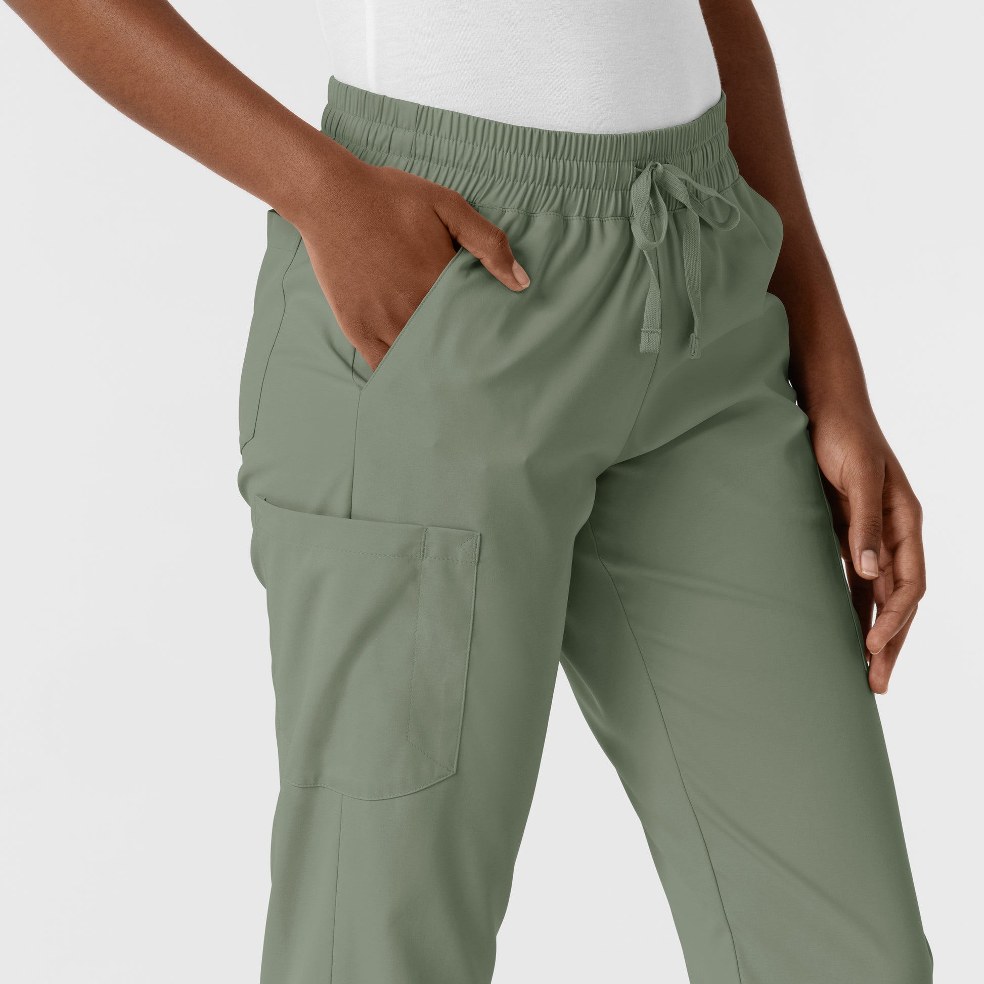 Boundless 5151 Jogger Scrub Pants Sage Model Image Alternate | Wink