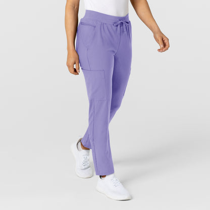 W123 5045 Flex-n-Reach Track Scrub Pants Iris Purple Model Image Right Side | Wink