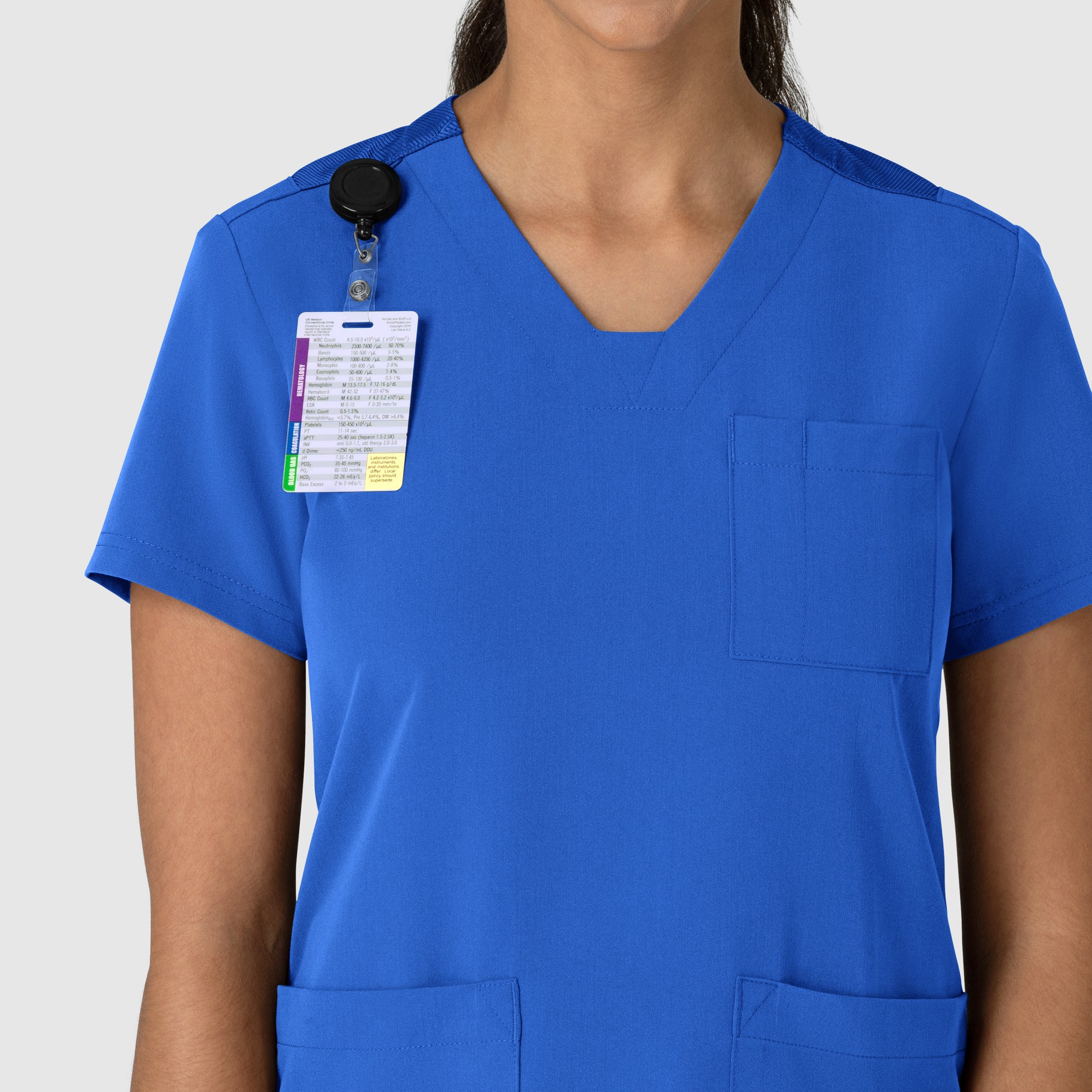 Nova 6132 Flex-n-Reach V-Neck Scrub Top Royal Model Image Alternate | Wink