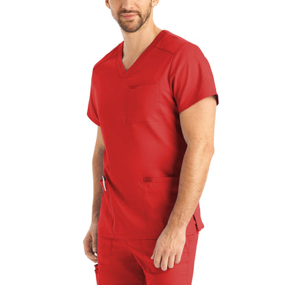 ProFlex LT109 Men's 4 Pocket V Neck Scrub Top True Red Image