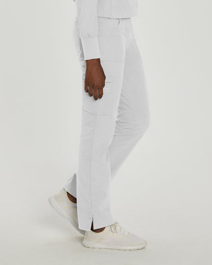 Essentials 8380 Women's Cargo Scrub Pants White Image