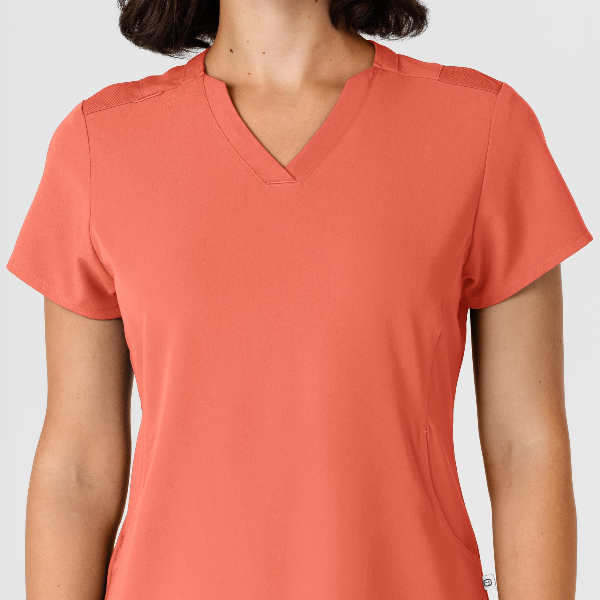 Nova 6432 Flex-n-Reach V-Neck Scrub Top Sugar Coral Model Image Left Side | Wink